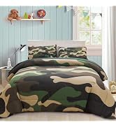 Holawakaka Twin Size Camouflage Bedding Comforter Set with Sheets, Boys Girls Men Camo Bed in A B...