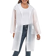 JMinger Raincoats For Women Men Reusable Portable Waterproof EVA Long Rain Ponchos with Hoods