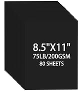Cardstock 8.5 X 11, 80 Sheets Black Card Stock, 75lb/ 200gsm Copy Paper, Cardstock Printer Paper ...