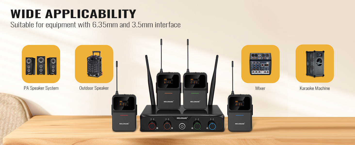 MELONARE 4-Channel Wireless Microphone System