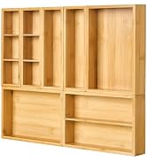 Vtopmart 7 Pack Bamboo Drawer Organizer Boxes, Junk Drawer Organizers | 100% Solid Bamboo Storage...