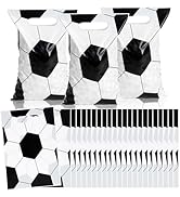 BLEWINDZ 50 Pcs Soccer Gift Goodie Bags, Party Favor Bags with Handles for Kids’ Birthday Parties...