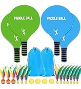 Beeplove 2 Sets Beach Games Toy Paddle Ball Set - Funny Paddleball Rackets Game, Outdoor Sports T...