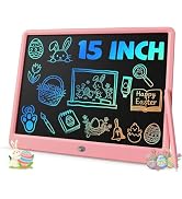 TEKFUN 15 Inch LCD Writing Tablet for Girls Ages 3–12, Large Drawing Tablet for Kids, Screen-Free...