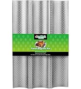 Amagabeli French Baguette Pans for Baking 15”x9.6” Nonstick Carbon Steel 3 Loaf Perforated Bread ...