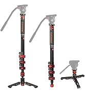 IFOOTAGE 71" Carbon Fiber Camera Monopod Professional Telescopic Video Monopods Base Tripod Compa...