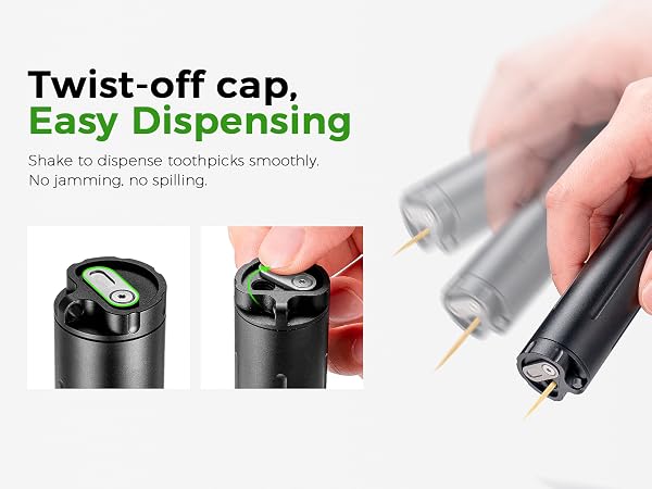 5mm single hole design, shake to get one toothpick easily, no mess.