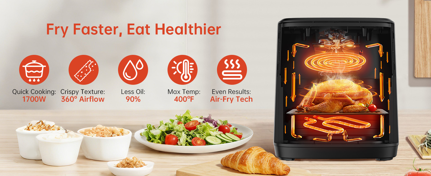 Advanced Air-Fryer Tech for Quick Cooking
