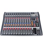 12 Channel Professional DJ Audio Mixer Sound Board Console Interface Digital USB Bluetooth Input ...