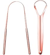 Pure Rose Gold Tongue Scraper for Adults - Oral Care & Hygiene Natural Tongue Cleaner for Fresher...