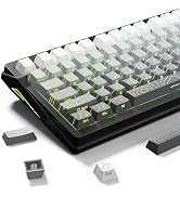 Fejwlvs Through PBT Topographic Keycaps,Side Printing,Black Gray Gradient Topographic Backlit Cus...