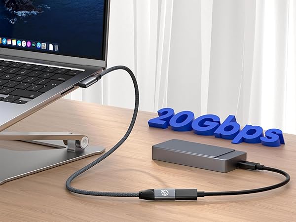 USB C 3.2 Gen2x2 20Gbps Data Transfer Sync Cable support 10Gbps 5Gbps