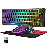 Wireless Gaming Keyboard and Mouse Combo,12 RGB Backlight Rechargeable 4000mAh Battery,Mechanical...