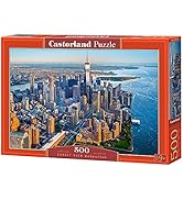 CASTORLAND 500 Piece Jigsaw Puzzle, Sunset Over Manhattan, New York, NYC, Cityscape Puzzle, USA
