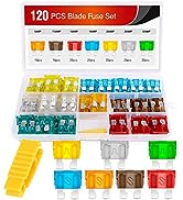 Nilight - 50016R 120 pcs Standard Fuse Assortment kit – 5, 7.5, 10, 15, 20, 25, 30 AMP – Regular ...