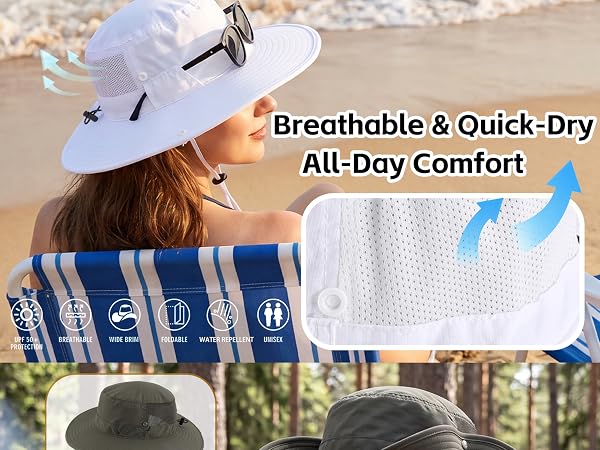 Connectyle sun hat for men mens bucket hat for women wide brim sun hat safari fishing hat for men