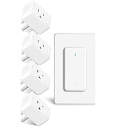 Remote Switch Outlet, GreenCyle 4 Outlet Plug with Remote, Wireless On/Off Light Switch Wall Moun...