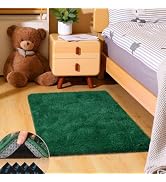 Mhyup 2x3 Dark Green Rugs for Bedroom Living Room, Fluffy Small Area Rug Soft Shag Carpet for Kid...