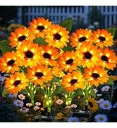 Solar Garden Lights 4 Pack 24 Sunflower Lights, Sunflowers Birthday Gifts for Mom Women Grandma, ...