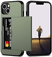 Nvollnoe for iPhone 13 Case with Card Holder Heavy Duty Protective Dual Layer Shockproof Hidden C...