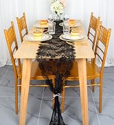 Pardecor Vintage-Lace-Table-Runner 12x120-Inch Wedding Bridal Lace Table Runners Flower Table Run...
