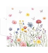50 Pcs Wildflower Paper Napkins 6.5 x 6.5 Inches, Floral Disposable Luncheon Dinner Party Napkins...
