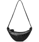 DORIS&JACKY Lambskin Croissant Crossbody Bag Designer Shoulder Chest Purse | Soft Leather Crescen...