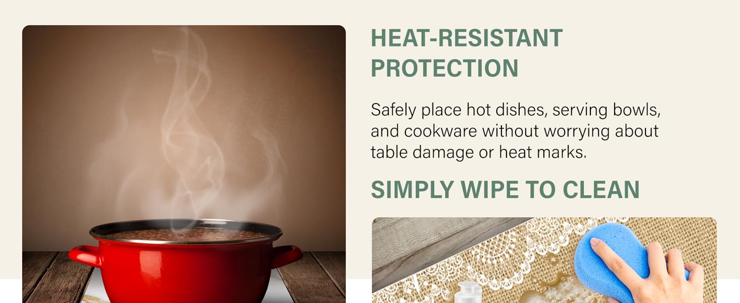 Rimona's Heat Resistant Cork Placemats Set of 4 water resistant Heat Proof Table Protector
