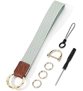 WEESMILE Key Chain, Stretchy Keychain Wristlet, Cute Wrist Lanyard Strap for Car Keys with D Ring...