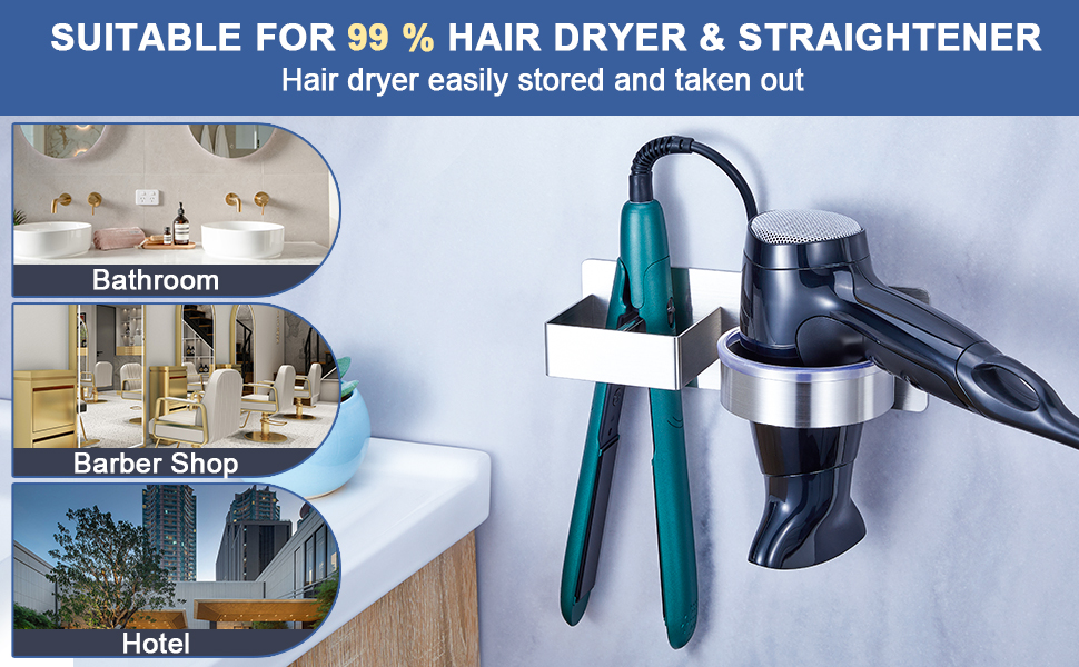 blow dryer wall mount adhesive blow dryer holder organizer