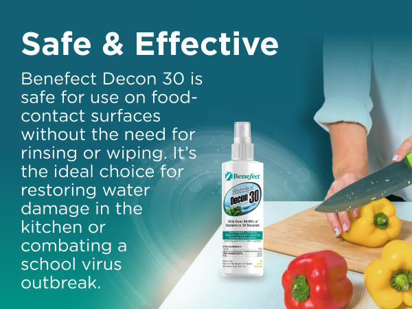 Benefect Botanical Disinfectant is Safe & Effect for food contact surfaces