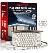 Shine Decor Bright Plus Strip Lights 20400 Lumens, 120V Double Row LED Rope Light IP65 Waterproof...