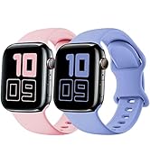 Silicone Strap Compatible with Kids Apple Watch Band 38mm 40mm 41mm 42mm 44mm 45mm 46mm, Soft Spo...