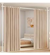 SUNALLY Room Divider Curtain Rod, No Drilling Room Separator for Space Partition Adjustable 4-10f...