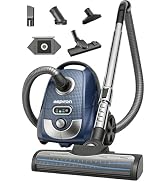 Aspiron Canister Vacuum, 1600W/40Kpa Canister Bagged Vacuum,4QT Dust Bag, H13 HEPA Filter, 5 Tool...