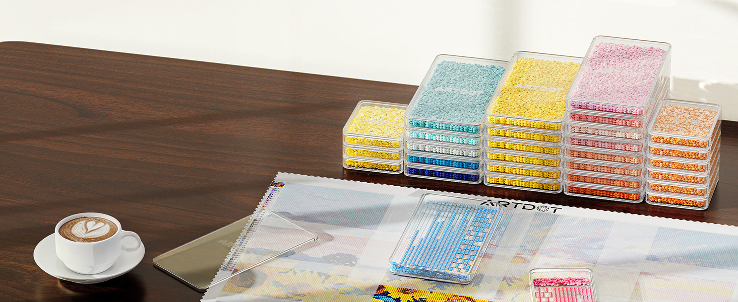 A collection of transparent storage containers