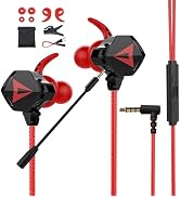 Gaming Earbuds with Adjustable Microphone 3.5mm Port Noise Canceling Gaming Headset Suitable for ...