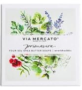Via Mercato Primavera Spring Collection, Soap Gift Set (4 x 50 gram), Fresh Herbs