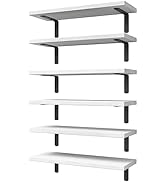 WOPITUES Floating Shelves Set of 6, Wood Rustic Farmhouse Shelves for Wall Decor, Bathroom Shelve...