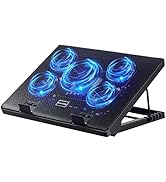 Kootek Laptop Cooling Pad 12"-17" Cooler Pad Chill Mat 5 Quiet Fans LED Lights and 2 USB 2.0 Port...