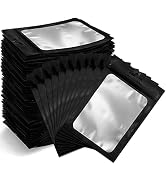 Resealable Bags for Food Storage 350 Pieces Reusable Bags with Clear Window (4×6Inch Black) Edibl...