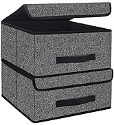 Onlyeasy Foldable Storage Bins Cubes Boxes with Lid - Storage Box Cube Cubby Basket Closet Organi...