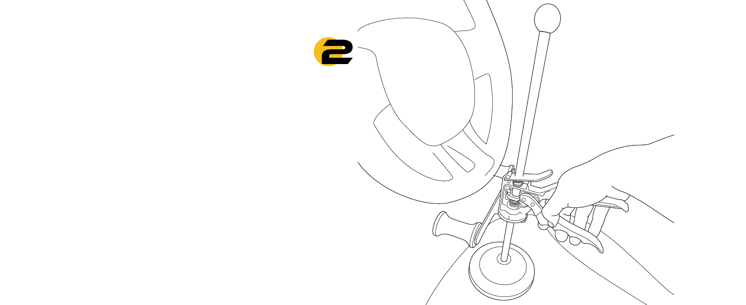 Technical line drawing of a bicycle component or frame assembly shown in white outline against light background with small colored accent element in upper left.