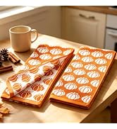 JarThenaAMCS 2Pcs Fall Hand Towels Cotton Bathroom Towel Orange White Autumn Pumpkin Absorbent Ba...