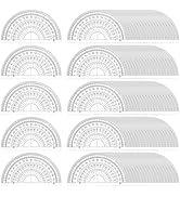 Nicunom 100 Pack Plastic Protractor 180 Degree Math Protractors Geometry Student Protractor, 4 In...
