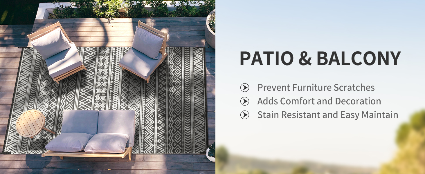 Outdoor Rug-Outside Rug Balcony Rug Outdoor Patio Rug Waterproof