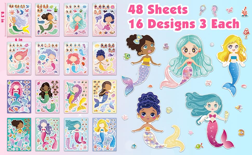 48 Sheets 16 Designs 3 Each