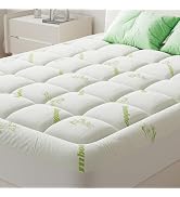 DUMOS Twin Size Ultra Soft Mattress Topper, Viscose Derived from Bamboo, Pillow Top Mattress Pad ...