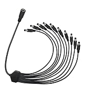 GGIPOWY DC Power Splitter Cable 5.5x2.1mm 3-Pack, 1 to 10 Way 18AWG 12V/24V 10A High Current Comp...
