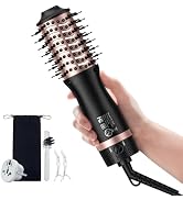 slopehill Mini Dual Voltage Hair Dryer Brush,1000 Watts Travel Hot Air Brush with European Plug, ...